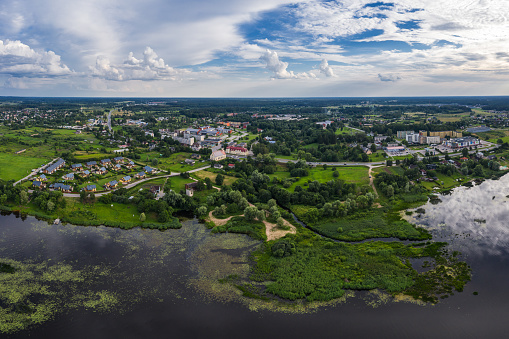 Kekava village at the Daugava tributary Dry Daugava on a summer evening