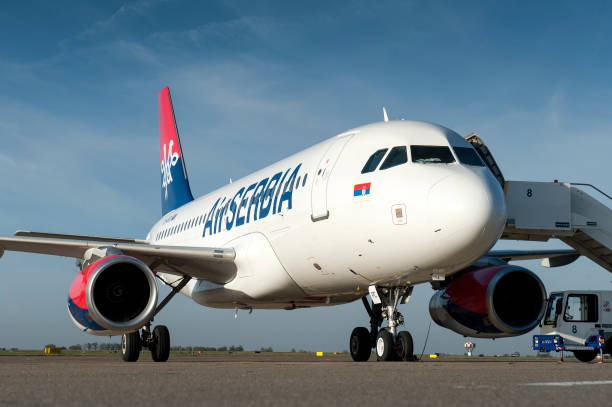 Air SERBIA Airbus A319-131 stock photo