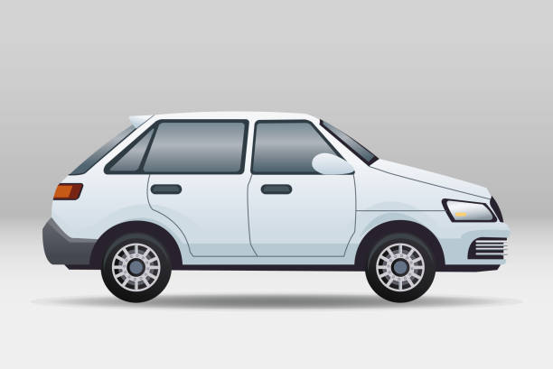 istock white sedan car vehicle branding scene 1268514596