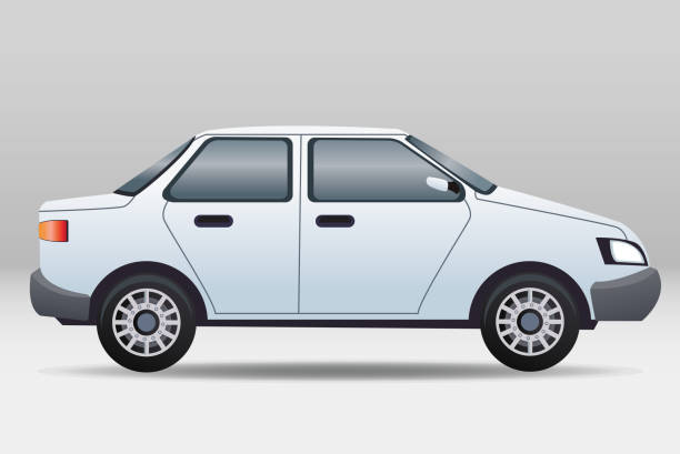 istock white sedan car vehicle branding scene 1268514611