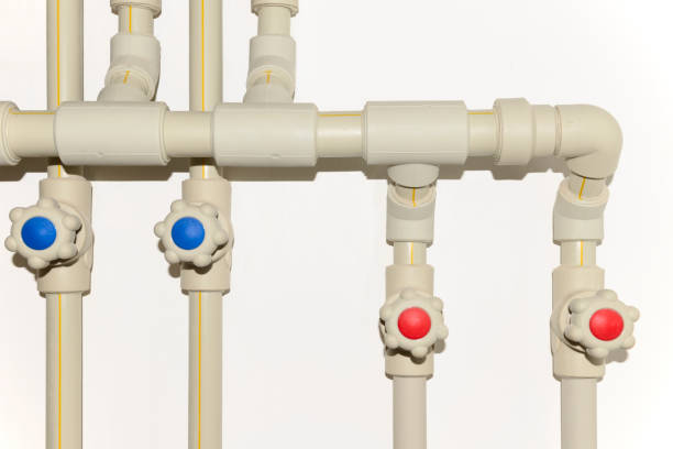 istock Installation of several polypropylene pipes with fans 1268519251