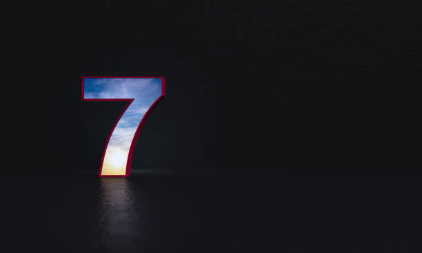istock Number 7  with photo background - 3d rendering 1268519974