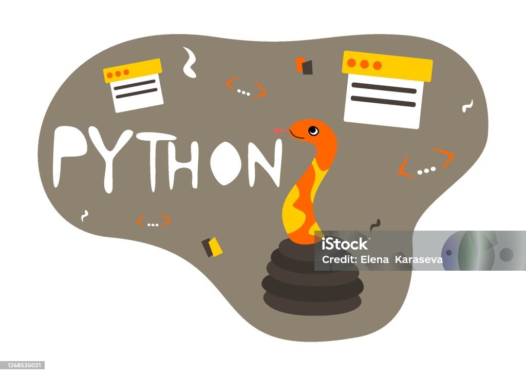 Python Code Language Sign Programming Coding And Developing Concept ...