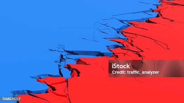 Terrain Crack Usa Political Divide Stock Photo - Download Image Now - US Republican Party, Democratic Party - USA, Democracy