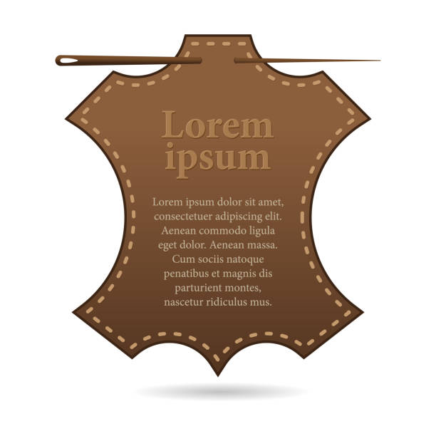 ilustrações de stock, clip art, desenhos animados e ícones de template with space for text, leather label on a white background. isolated object - leather patch label stitch