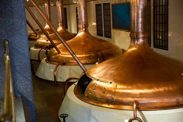 istock Copper beer tanks in brewhouse 1268542706