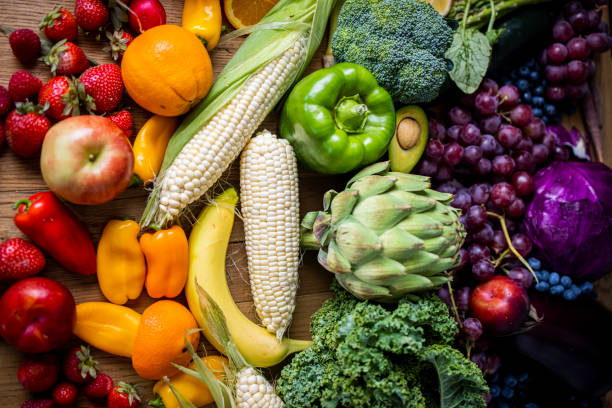 istock Fresh Fruits and Vegetables on Table 1268544017