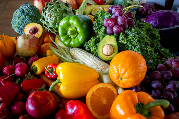 istock Fresh Fruits and Vegetables on Table 1268544490
