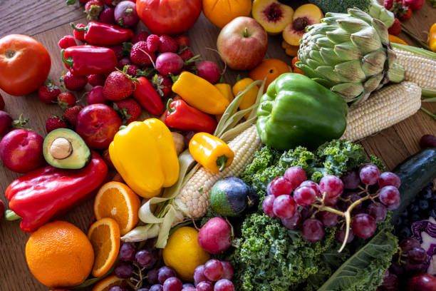 istock Fresh Fruits and Vegetables on Table 1268545549