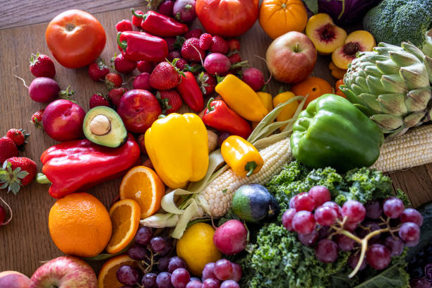 istock Fresh Fruits and Vegetables on Table 1268545700
