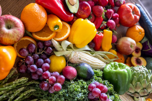 istock Fresh Fruits and Vegetables on Table 1268545782
