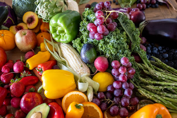 istock Fresh Fruits and Vegetables on Table 1268545872
