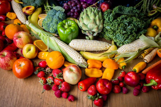 istock Fresh Fruits and Vegetables on Table 1268547658