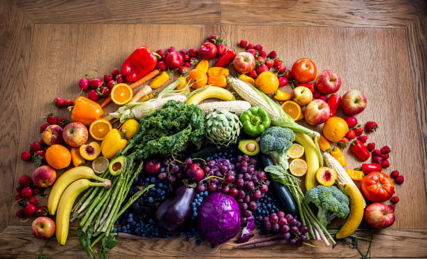 과일과 채소 무지개 - artichoke food vegetable fruit 뉴스 사진 이미지