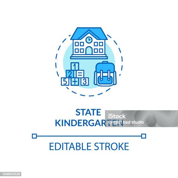 Toddlers State Kindergarten Concept Icon Stock Illustration - Download Image Now - Abstract, Art, Backpack
