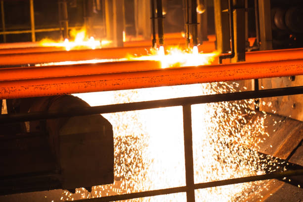 istock Steel Billets at Torch Cutting. Industrial Technology. 1268555097