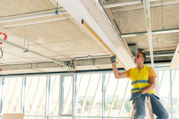 istock Man is Renovating Home and Checking the Level of Wall 1268559574