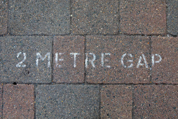 istock Social Distancing Sign on the Pavement in the UK 1268559961