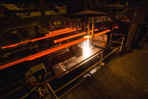 istock Steel Billets at Torch Cutting. Industrial Technology. 1268560752