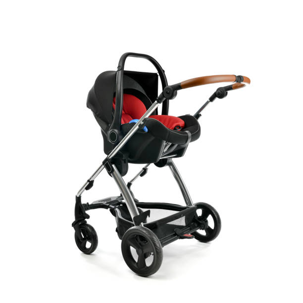 istock Baby stroller for newborn child isolated on white background 1268561405