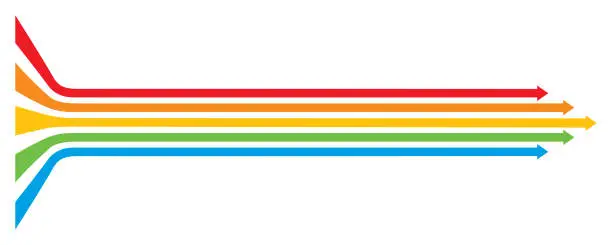 Vector illustration of Colorful Horizontal Arrows