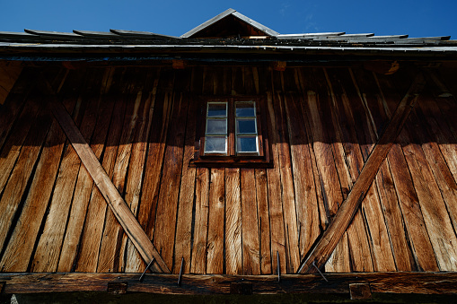Herleshausen, Hesse, Germany - November 19, 2022: A wooden barn of a farm
