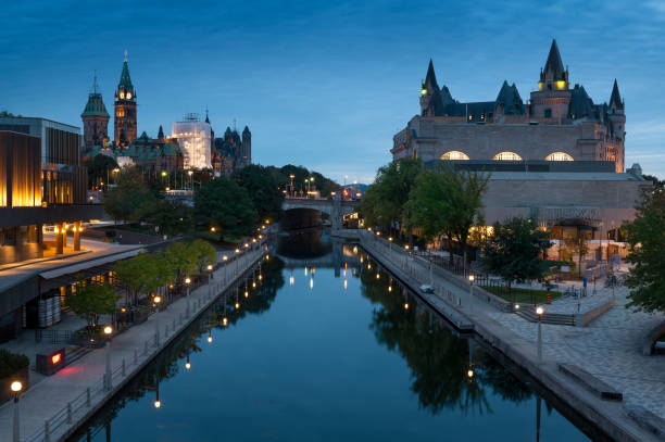 istock Ottawa city in Canada with lights 1268572542