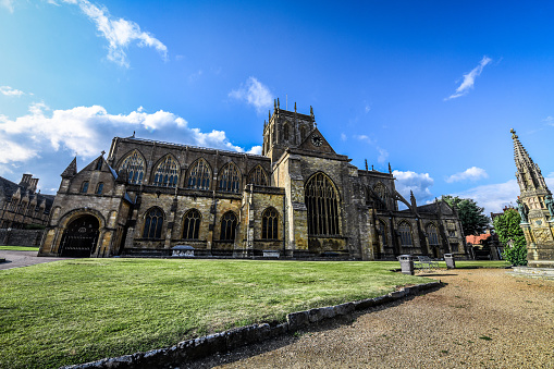 Front View Of Sherborne Abbey, UK