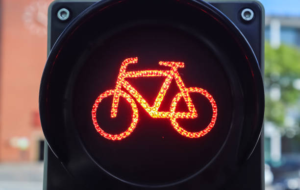 istock Green and red traffic lights for pedestrian and bicycles 1268584381