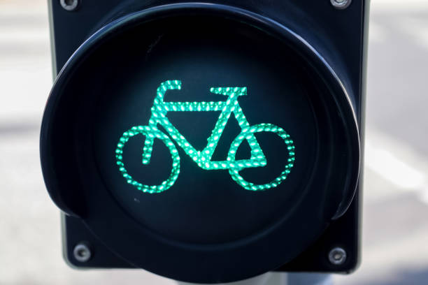 istock Green and red traffic lights for pedestrian and bicycles 1268584391
