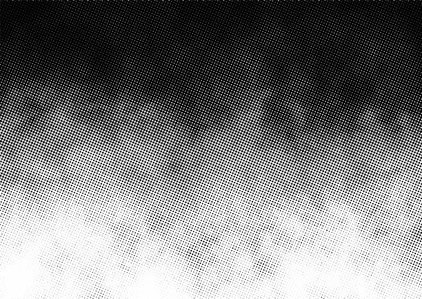 Gradient halftone dots vector texture overlay Gradient halftone vector texture overlay. Monochrome abstract splattered background. textures stock illustrations