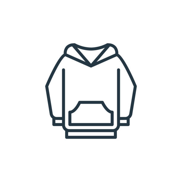 hoodie vector icon isolated on white background. Outline, thin line hoodie icon for website design and mobile, app development. Thin line hoodie outline icon vector illustration. hoodie vector icon isolated on white background. Outline, thin line hoodie icon for website design and mobile, app development. Thin line hoodie outline icon vector illustration sweatshirt stock illustrations