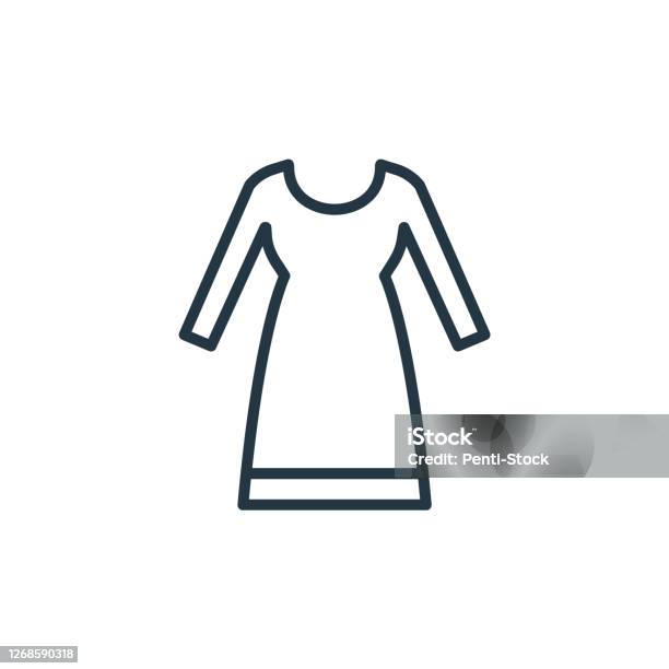 Long Dress Vector Icon Isolated On White Background Outline Thin Line Long  Dress Icon For Website Design And Mobile App Development Thin Line Long  Dress Outline Icon Vector Illustration Stock Illustration 