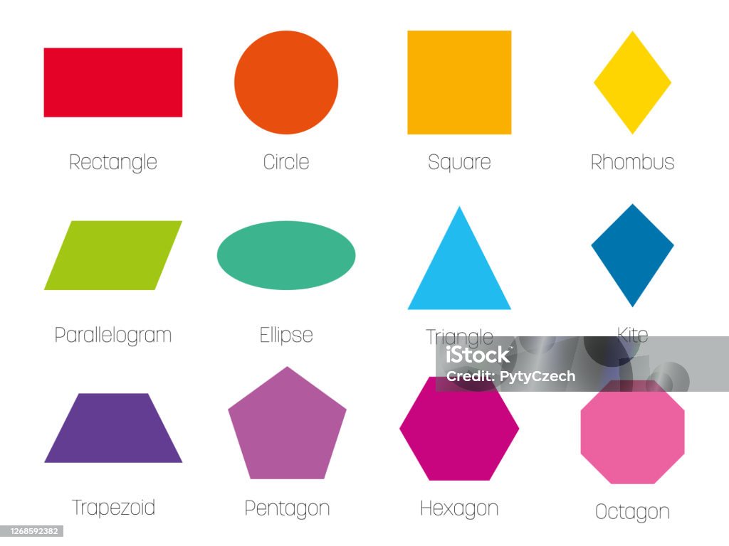 Hình Dạng Hình Học Với Nhãn Tập Hợp 12 Hình Cơ Bản Minh Họa Vectơ ...