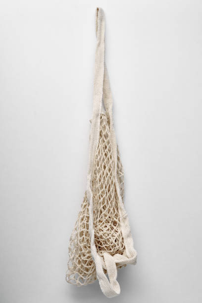 istock Empty string bag. Healthy food and reusable eco bag. Environment protection. 1268593261