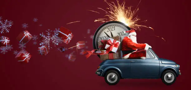 Photo of Santa Claus countdown on car