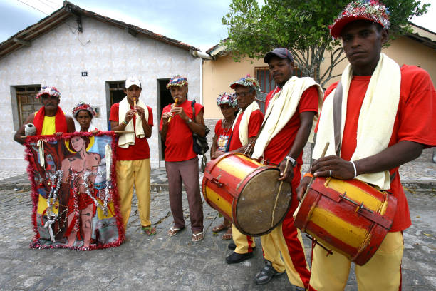 itaju do colonia, bahia / brazil - january 16, 2012: members of a band of pifanos are seen during a presentation in the city of Itaju do Colonia, in southern Bahia.