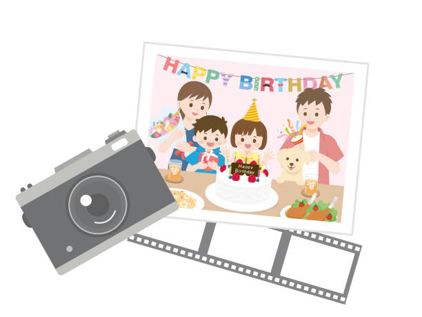 Birthday photo illustration It is an illustration of a Birthday photo. family reunion images pictures stock illustrations
