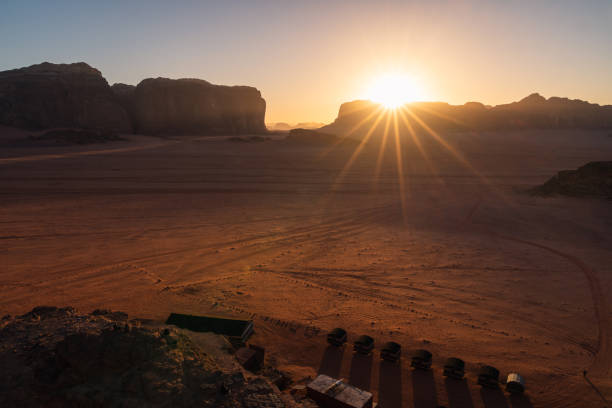 istock Beautiful evening sunset over Wadi Rum desert in Jordan, Arab 1268602444