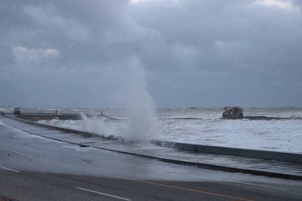 istock Swollen sea on a cloudy spring afternoon 1268605586