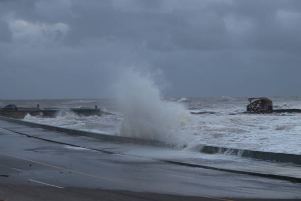 istock Swollen sea on a cloudy spring afternoon 1268606852