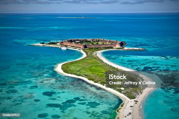 Flying Above Fort Jefferson Stock Photo - Download Image Now - Dry Tortugas National Park, Dry Tortugas, Florida - US State