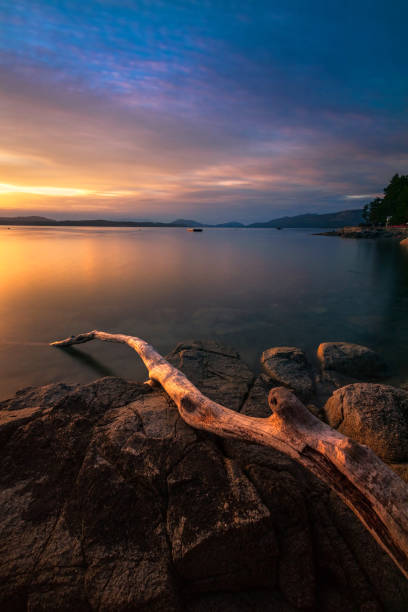 Vancouver Island Sunset Sunset along the shores of southern Vancouver Island. saanich peninsula photos stock pictures, royalty-free photos & images