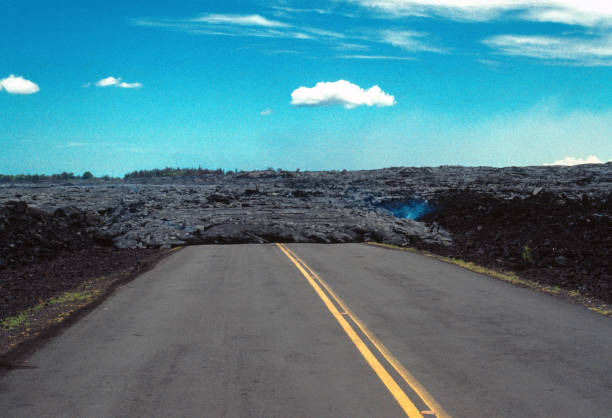 Hawaii Big Island - Road Closed by Lava - 1990