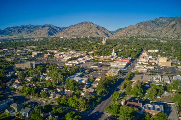 Photo of Aerial View of Logan, Utah in Summer