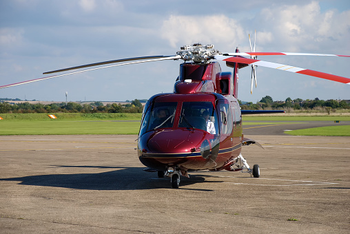 Duxford, Cambridgeshire / UK - September 2015: The Sikorsky S-76C helicopter used by the Royal Family in Britain