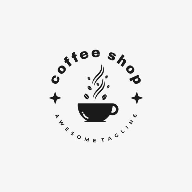 wektor ilustracja coffee shop silhouette style. - coffee aromatherapy black black coffee stock illustrations