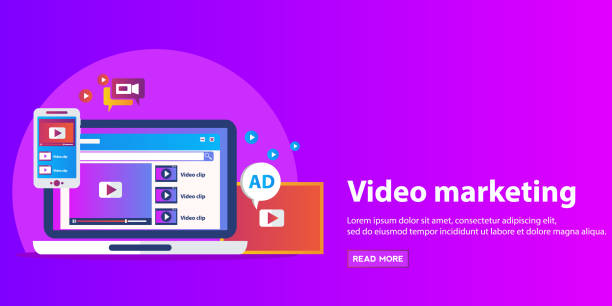 istock Concepts for video marketing, advertising, social media, web and mobile apps and services, e-commerce, SEO. Concepts for website banners and printed materials 1268633757
