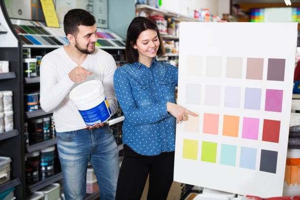 istock Couple in paint supplies store 1268634613