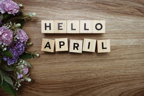 istock Hello April alphabet letters on wooden background 1268634670